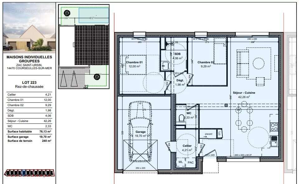 COURSEULLES SUR MER maison de plain pied + garage et jardin - photo 2
