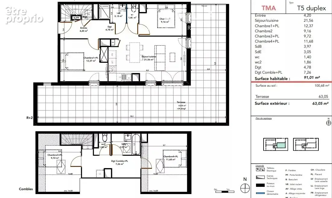 Appartement sur les toits – T5 duplex et terrasse de 63 m² - photo 8