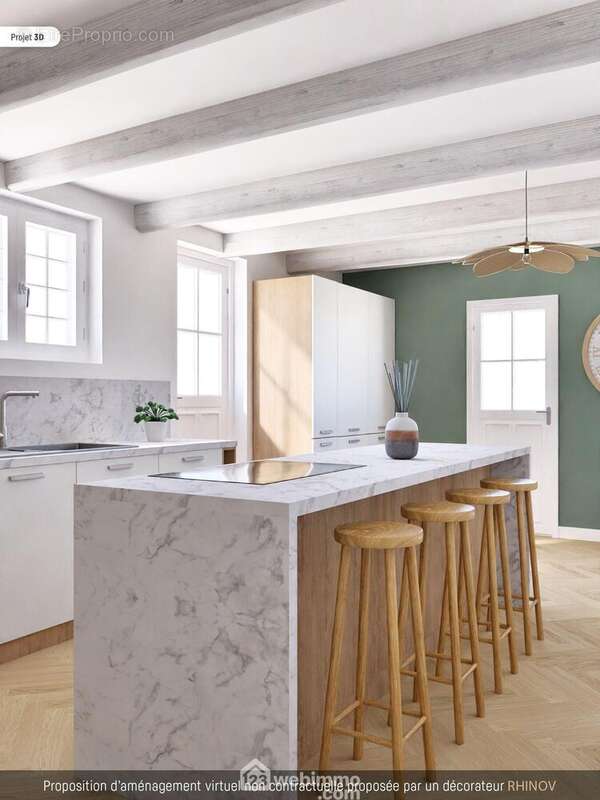 Comme suggéré avec cette proposition d'aménagement 3D. - Maison à CEAUX-EN-COUHE