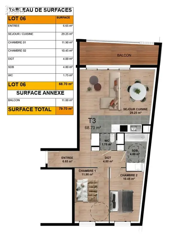 Appartement  dans résidence neuve avec vue mer à Donville Les Bains - photo 2