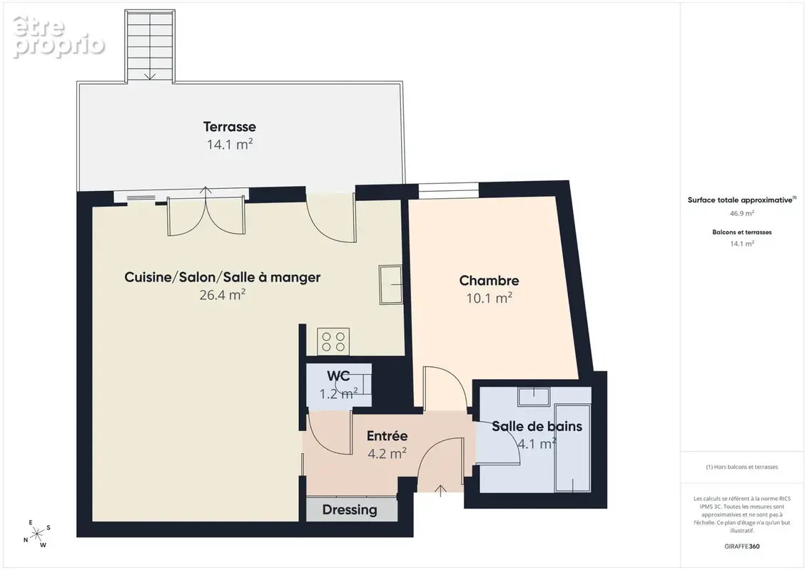 Magnifique 2P de 49m2,  avec 74m2 d'extérieurs - photo 9