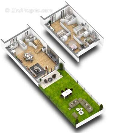 Plan 3D - Maison à MERIGNAC