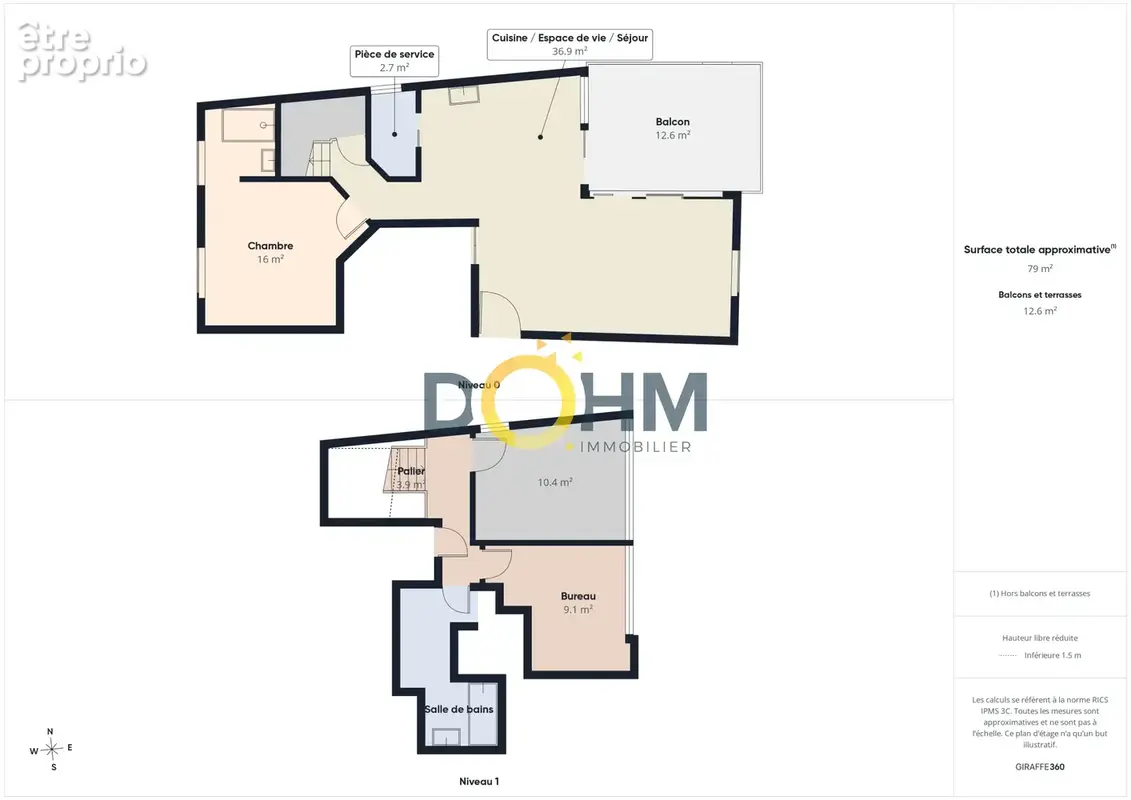 Centre-ville d'Yssingeaux - Duplex de 80,62 m2 avec terrasse, cave et place de stationnement. - photo 21
