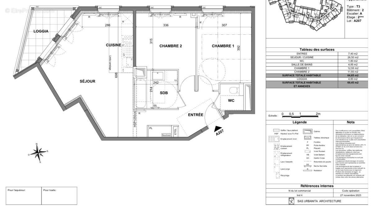 Appartement 3p - 64m2 - photo 2