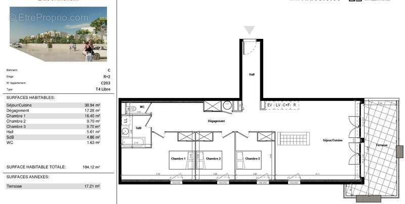 Appartement T4 spacieux à vendre Frontignan - photo 2