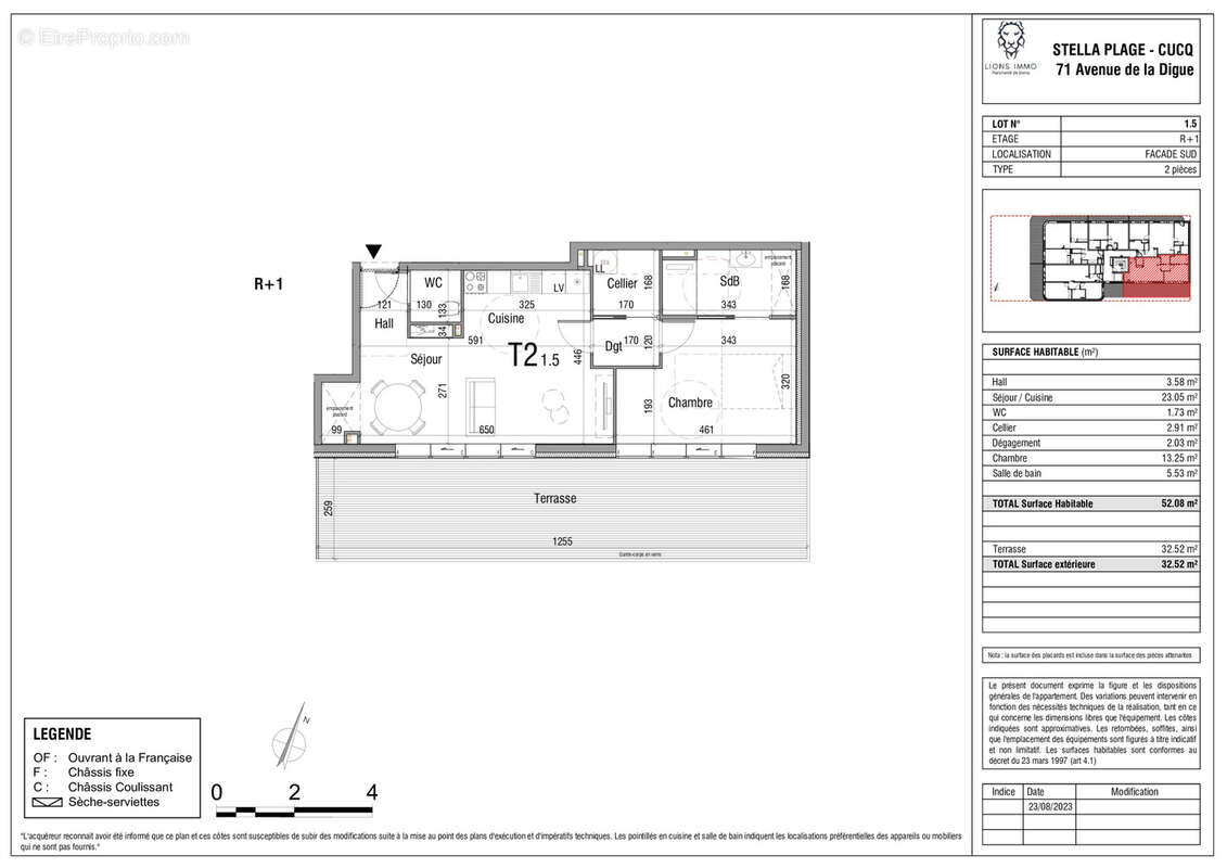 FACE MER à STELLA-PLAGE 2 pièces de 51.70 m2 avec terrasse de 36.27 m2, possib d'achat d'un garage - photo 4
