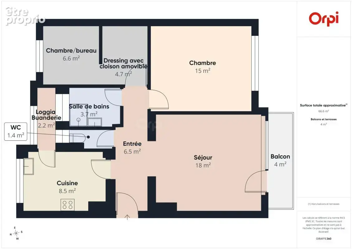  HOENHEIM – 66 m² avec balcon et 2 chambres – SEULEMENT 152 000 € ! - photo 7
