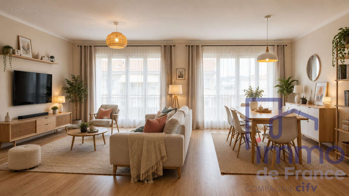 amenagement proposé avec peintures au gout du jour  IA - Appartement à SAINT-ETIENNE