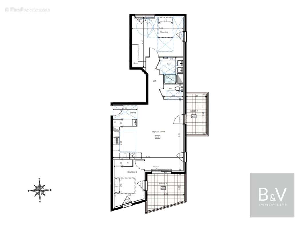Magnifique appartement 3 pièces de 76 m² avec terrasse et balcon - photo 5