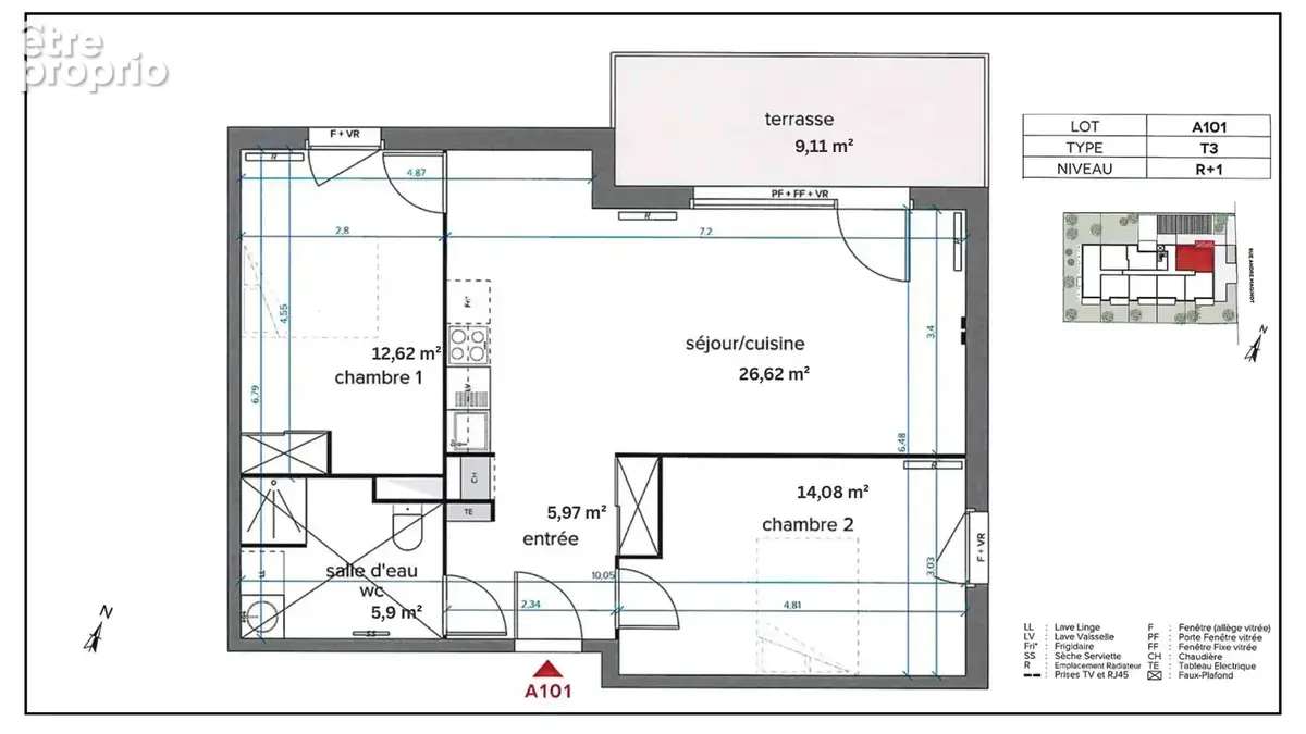 Appartement T3 de 65 m2 - Bordeaux Caudéran - Parc Bourran - photo 7