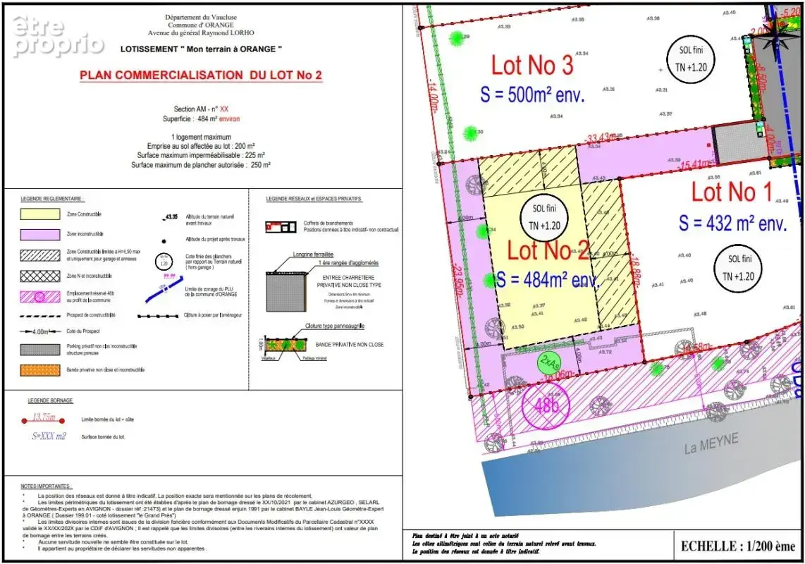 Terrain a batir de  484 m² piscinable et libre constructeur a orange - photo 6