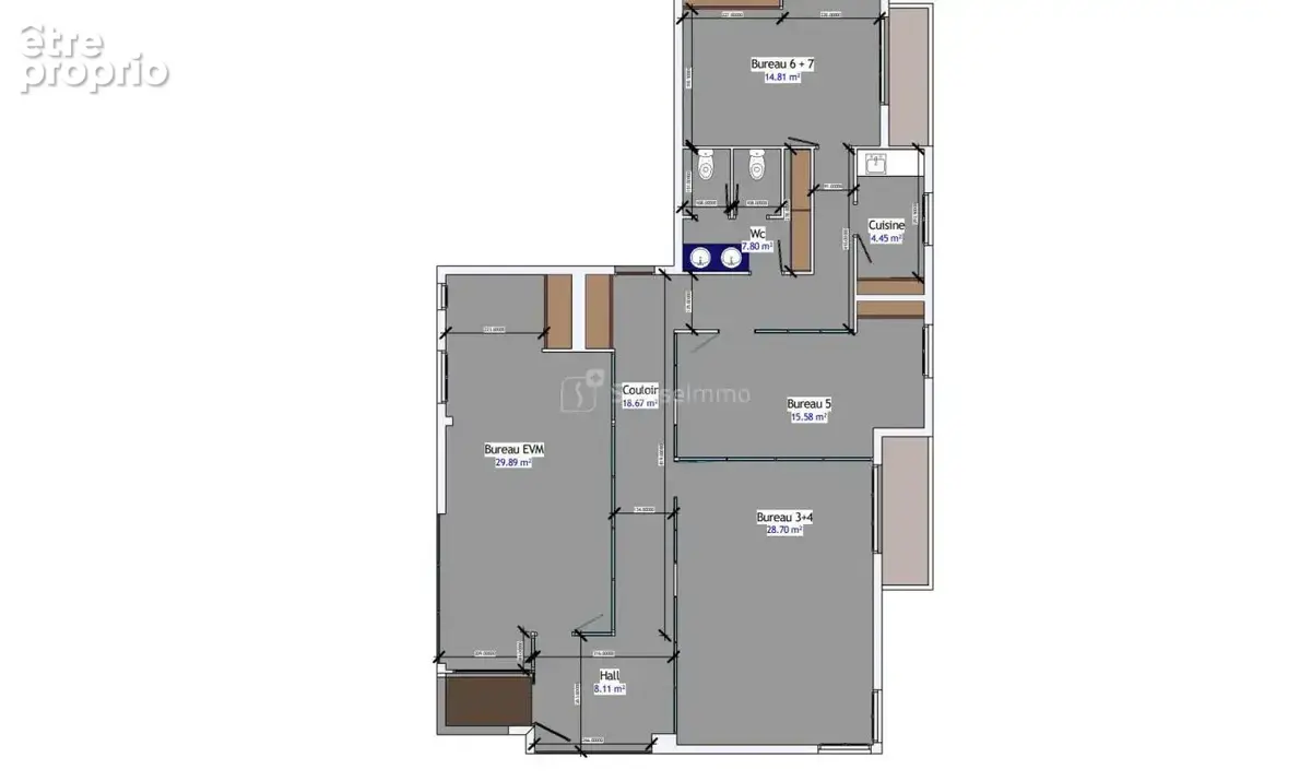 Ensemble de bureau 127.56 m2 - photo 3