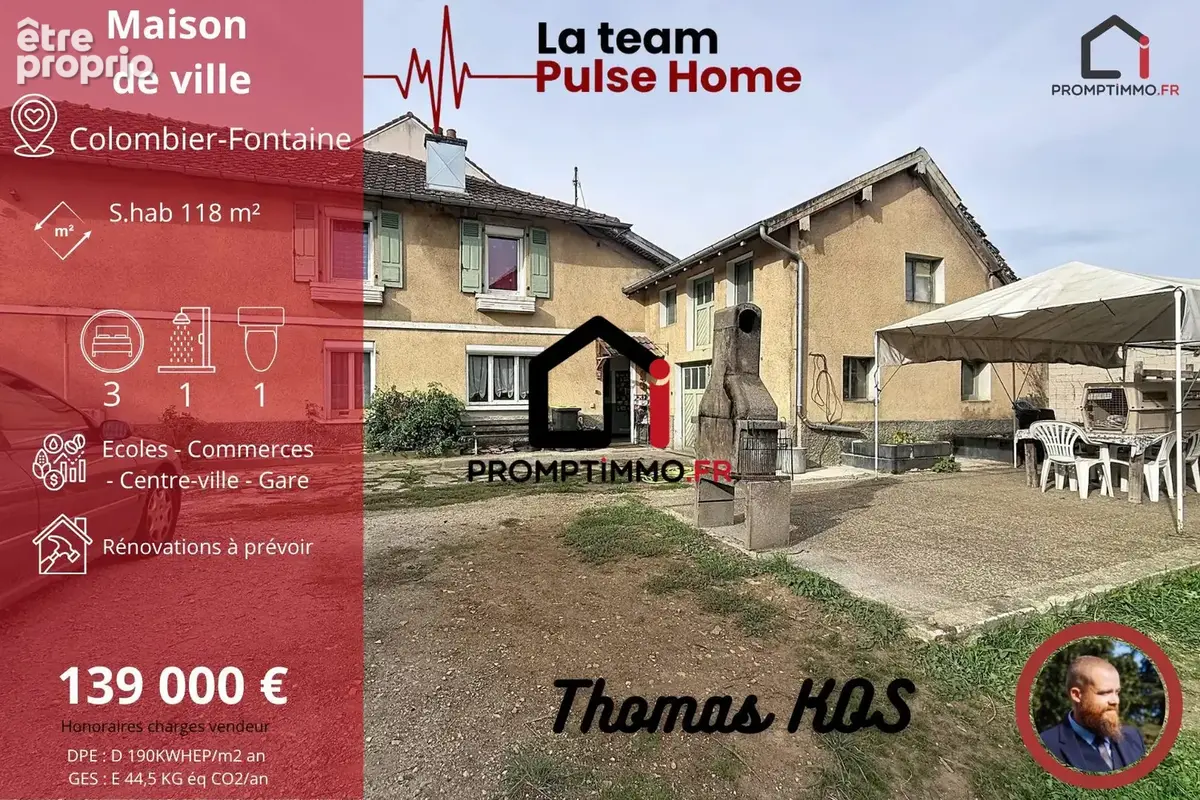 Photo Maison à Colombier-Fontaine au prix de 139 000€