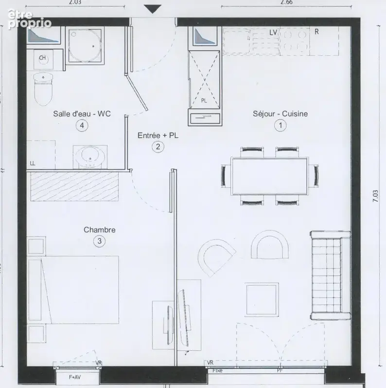 Appartement T2 - Centre CORPS NUDS - photo 7