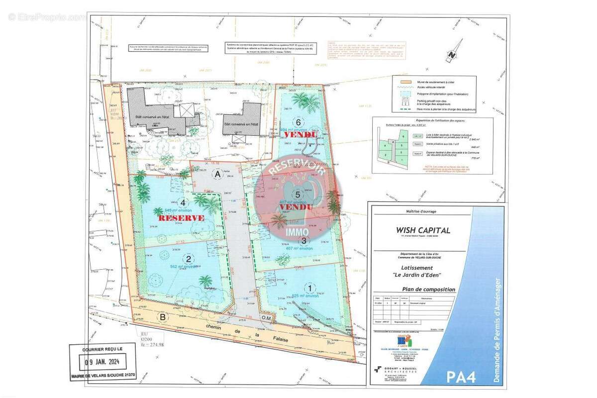 Terrain à VELARS-SUR-OUCHE