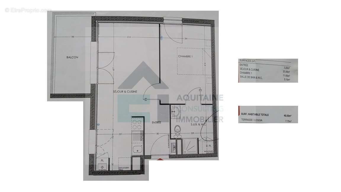 Appartement à VILLENAVE-D&#039;ORNON