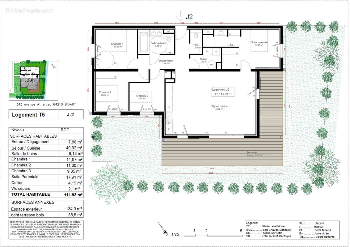 Magnifique appartement T5 neuf de 111 m2 avec terrasse et jardin - photo 3