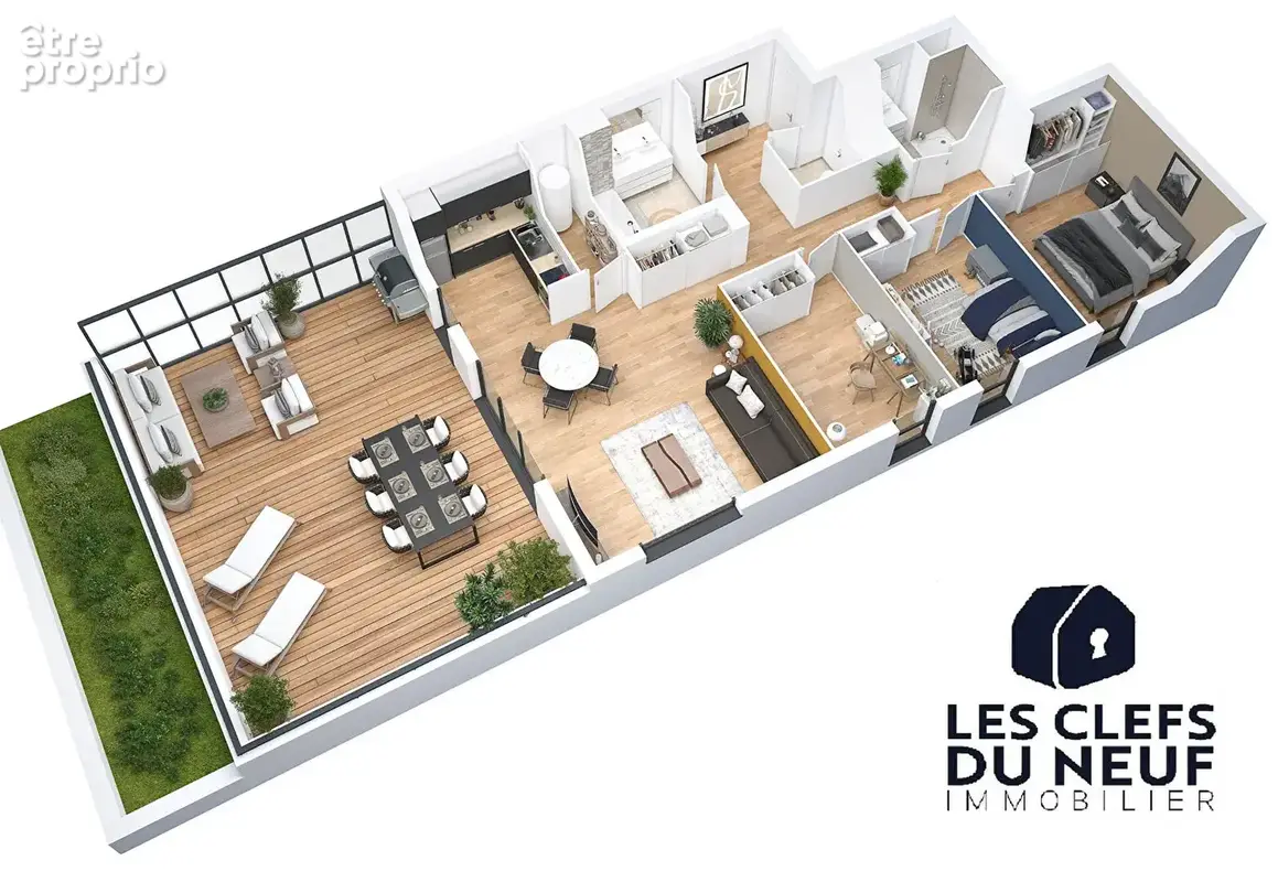 Appartement Toulouse 5 pièces de 100m² + 39m² de terrasse + 2 Parkings sous-sol ! L'ORMEAU - photo 8