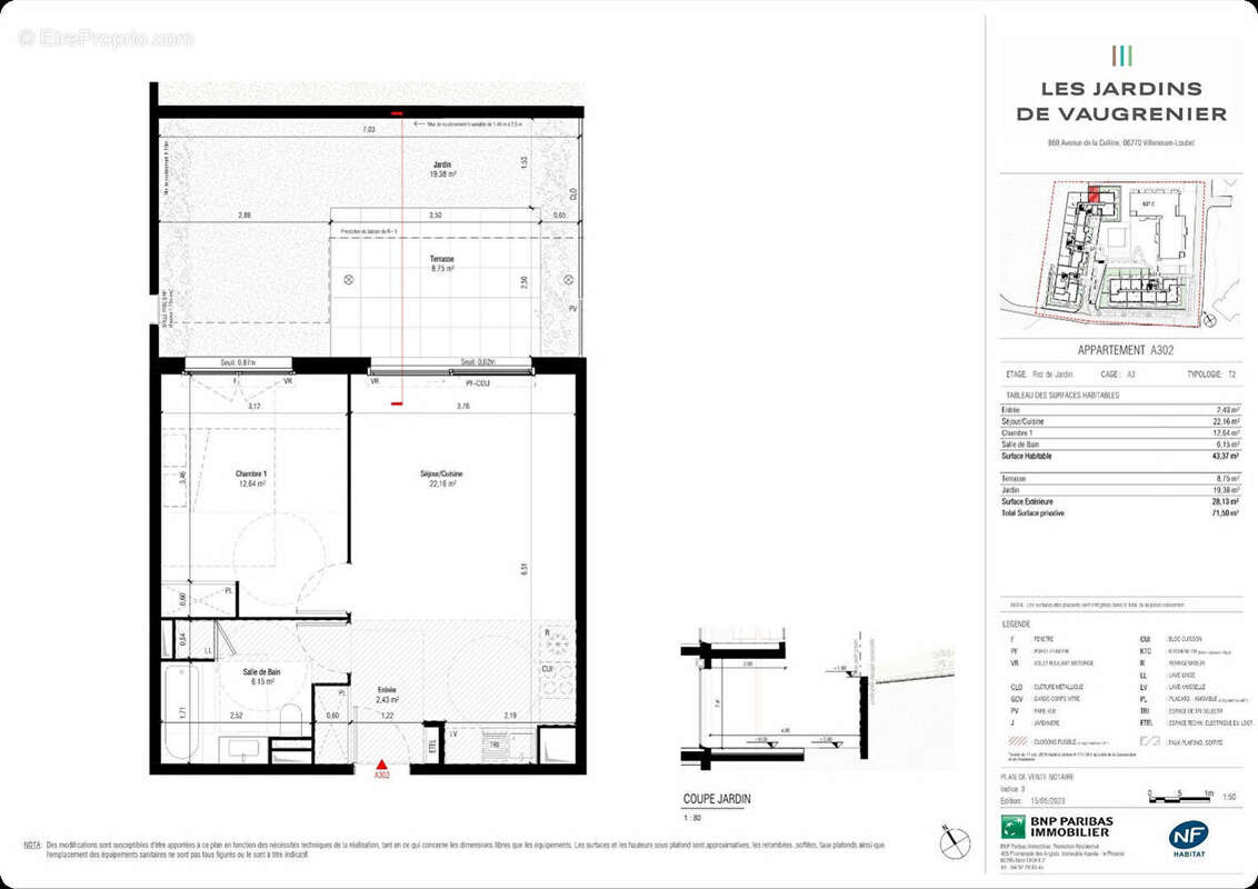 Appartement à VILLENEUVE-LOUBET