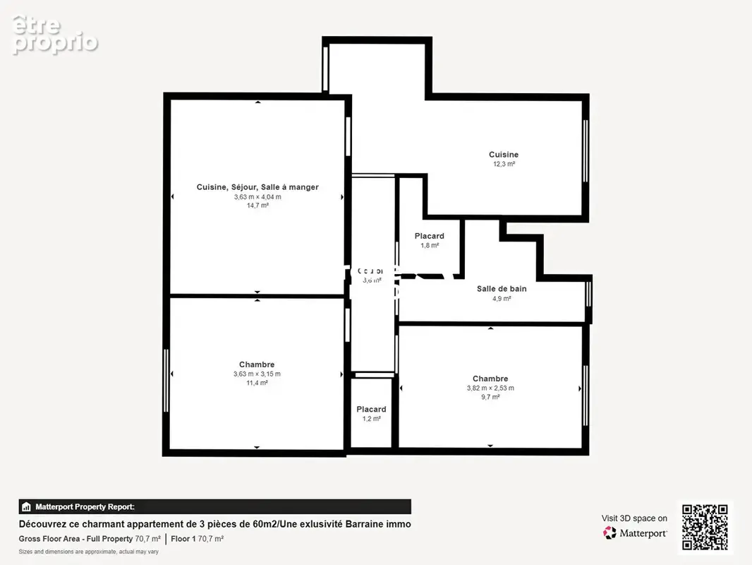 EXLUSIVITE BARRAINE IMMO /Appartement 3 pièces  60 m2 à vendre à Lorient - Rare sur le marché - photo 17
