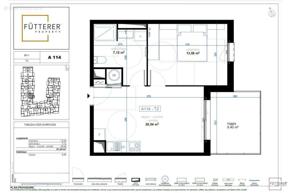 Appartement t2 + terrasse + parking - photo 2