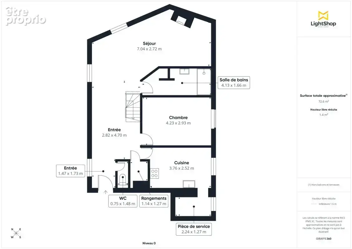 Coup de cœur – 3 pièces 82,5 m² carrez (98,5 m2 au sol) – Dernier étage lumineux avec vue exceptionnelle sur la Saône, parking – - photo 13