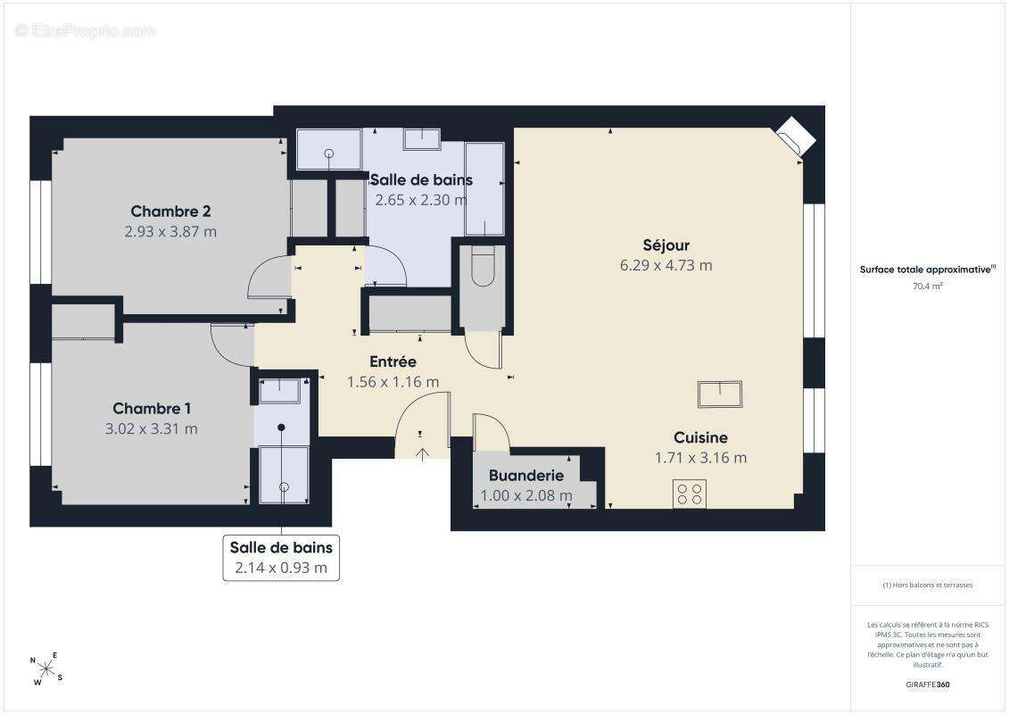 Appartement  hyper lumineux en vente à Bordeaux Rue de Pessac (33000) - photo 8