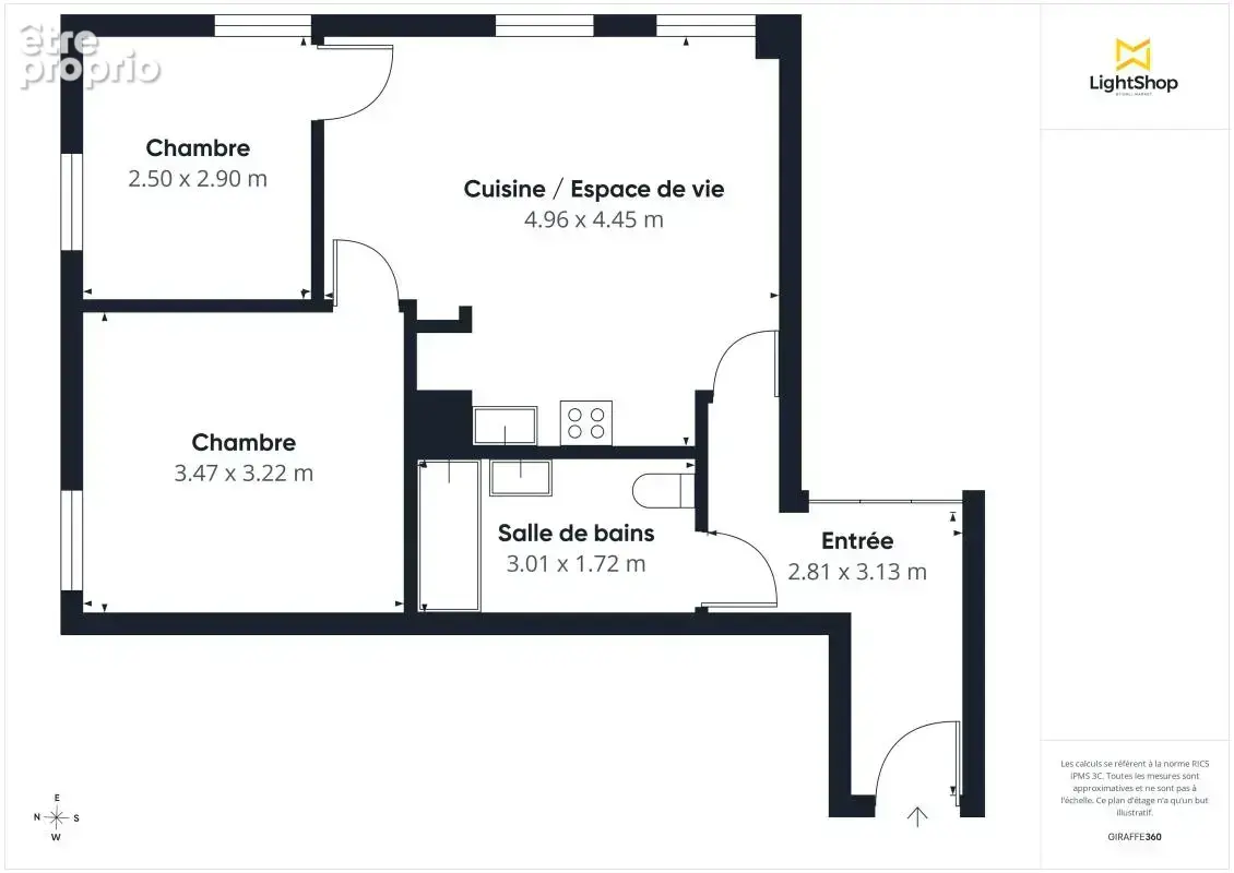 3 pièces en parfait état - 52 m2 + parking - Rue Césaria Évora 75019 Paris - photo 4