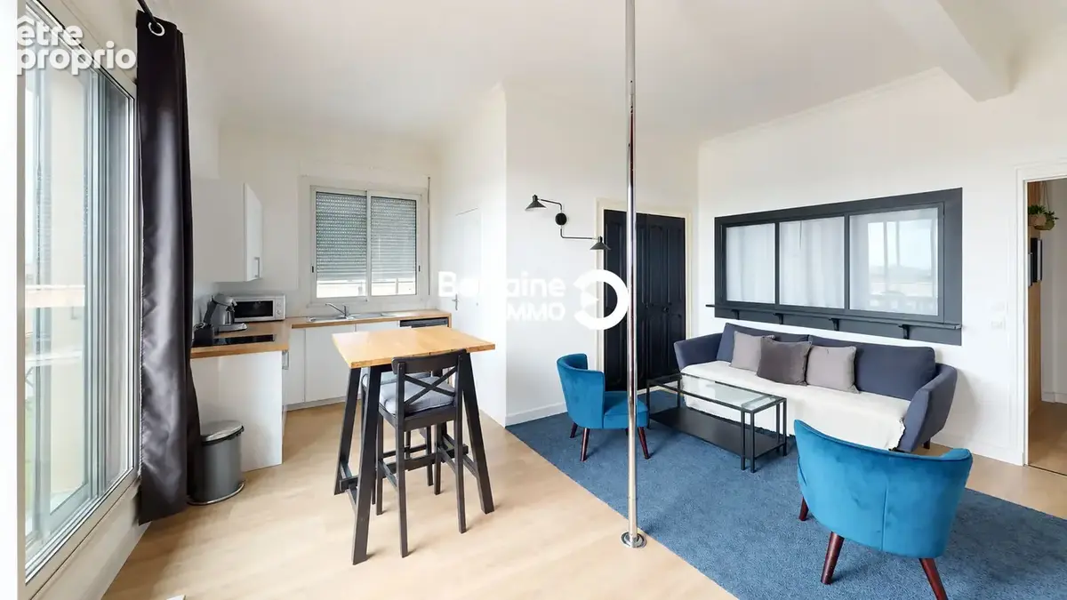A vendre brest kerinou appartement t2 40m2 dernier etage - terrasse 49m² - photo 2