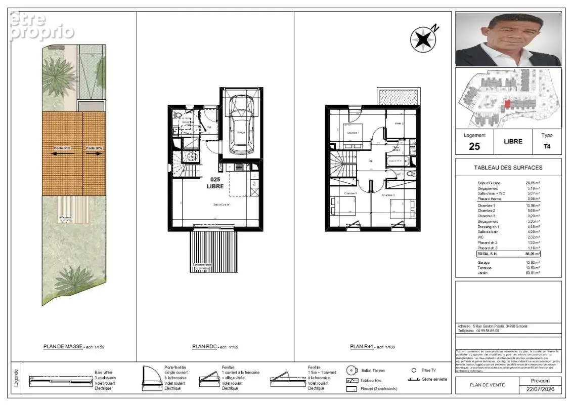 Maison T3 de 69,50m²  & 1 stationnement sur une parcelle de : 70 m² - photo 4