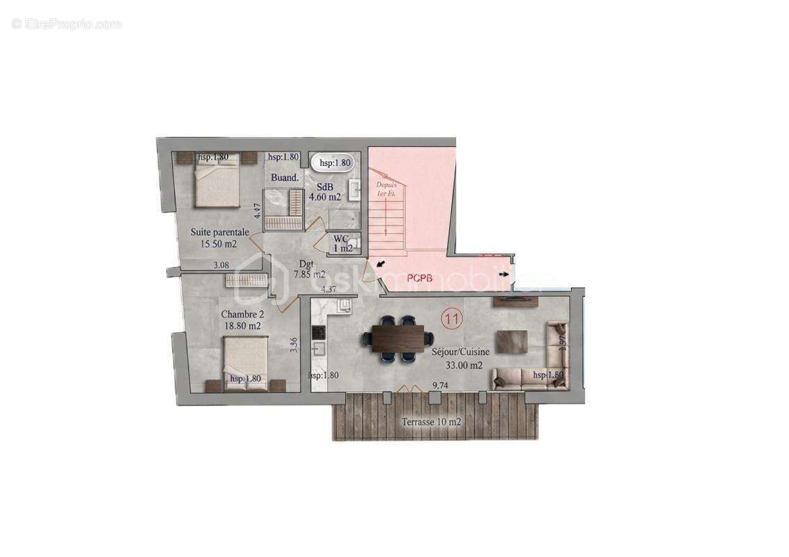 Appartement T3 à 1 km du Lac - photo 11