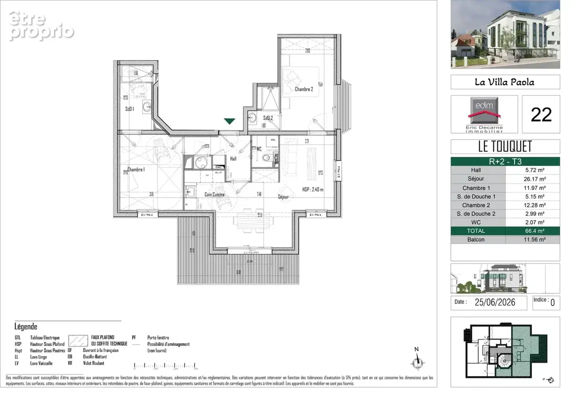 Appartement 3 pièces 66 m² à vendre à Le Touquet-Paris-Plage (62520) - photo 2