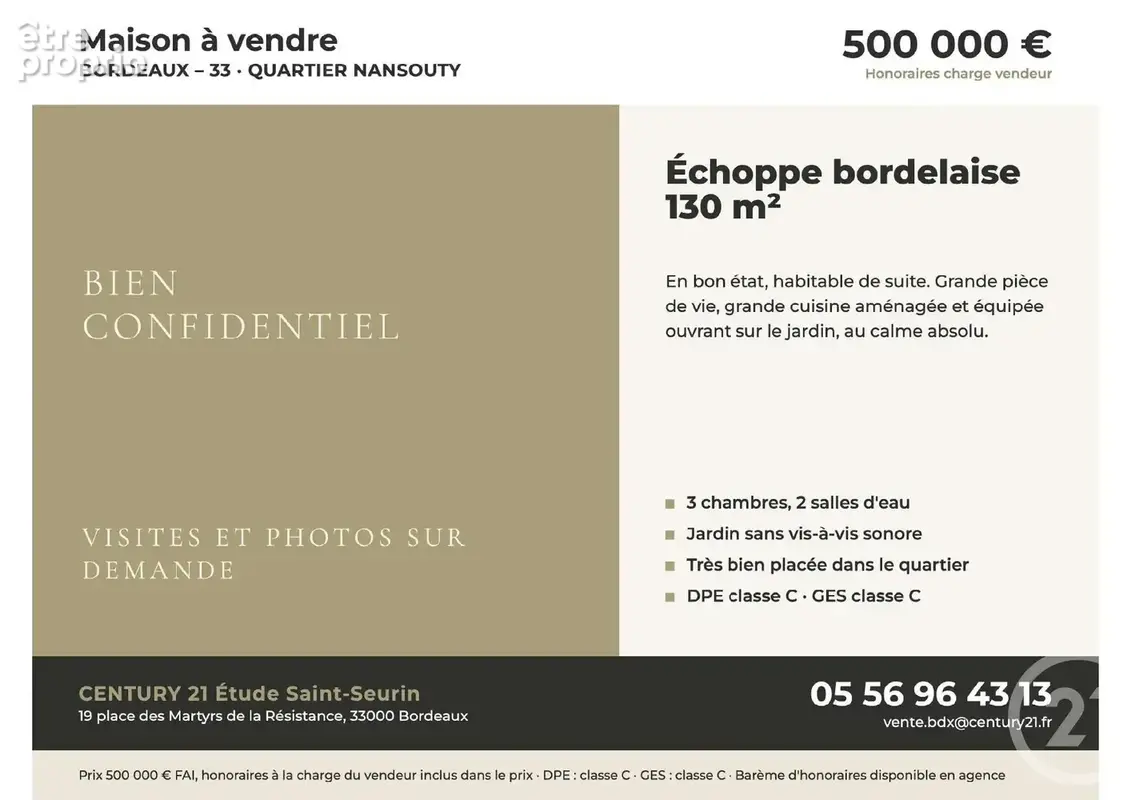 Photo Maison à Bordeaux au prix de 500 000€