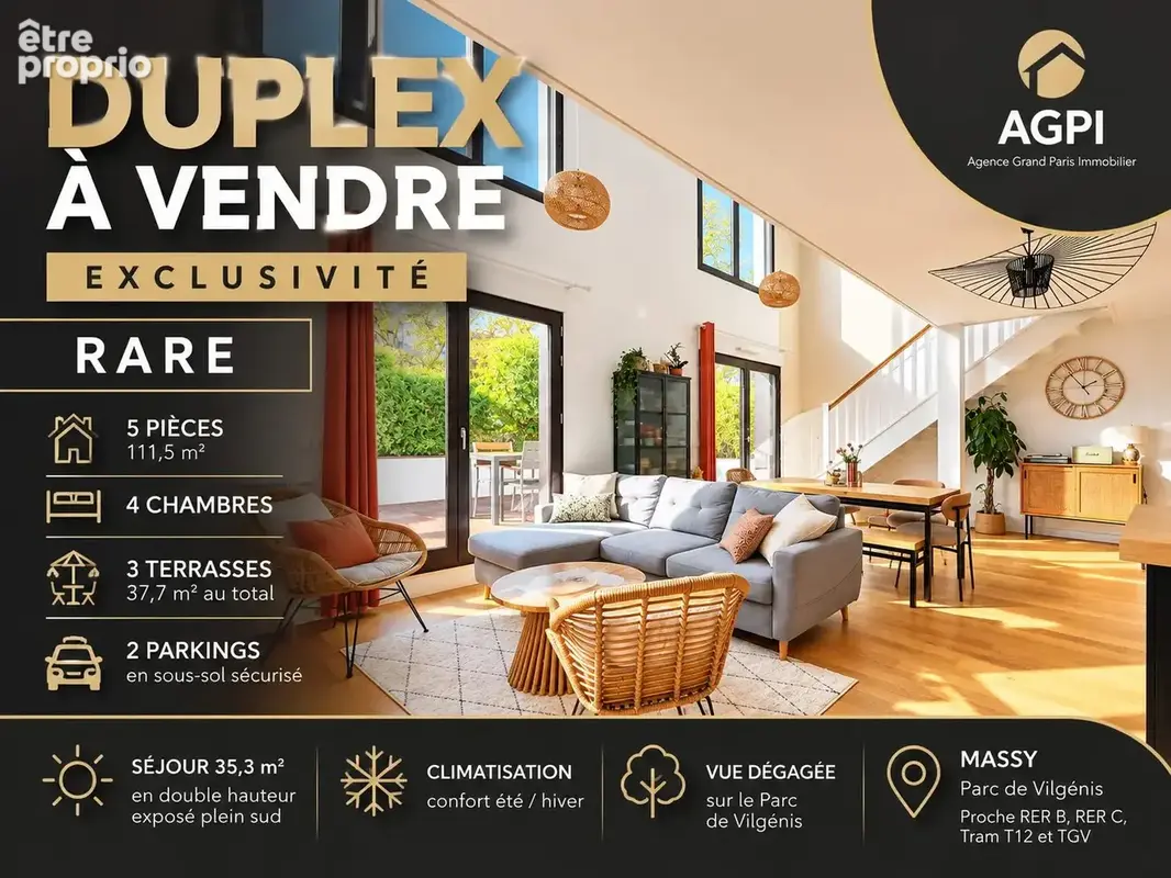 Photo Appartement à Massy au prix de 585 000€