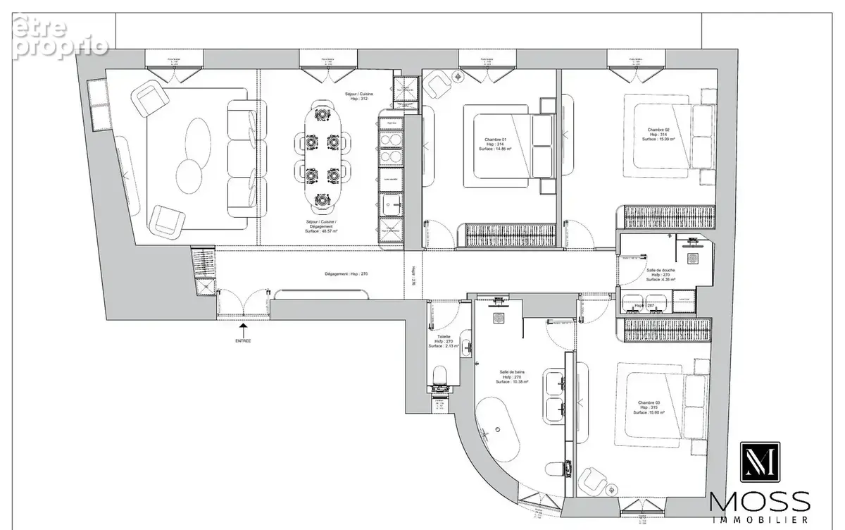 4 pièces rénové de 106 m² – Quartier des Musiciens - photo 5