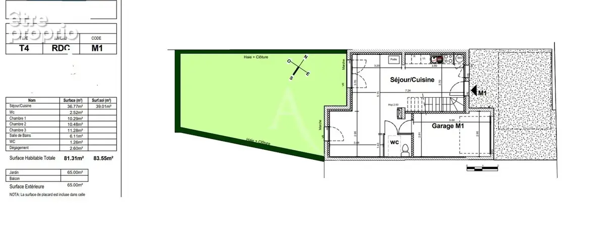 Maison de type 4 de 81,31m² avec garage et jardin Quartier du Landreau à NANTES - photo 2