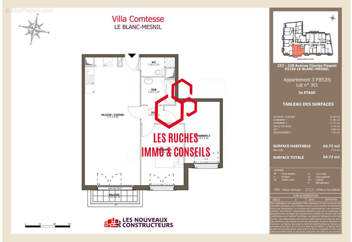 Appartement à LE BLANC-MESNIL