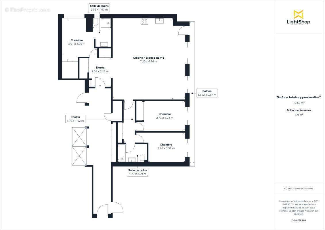 Appartement à PARIS-19E