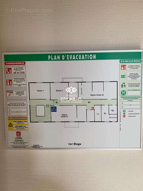 PLAN EVAC R+1 - Commerce à ORANGE
