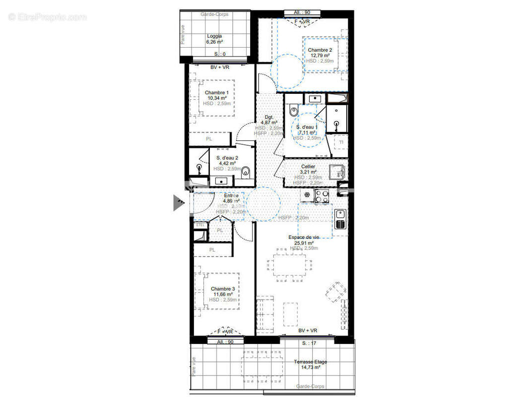 Appartement à CHALLES-LES-EAUX