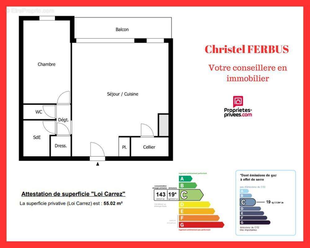 93270 SEVRAN  - Appartement 2 pièces 55.02 m² - Balcon- Dernier étage - photo 2