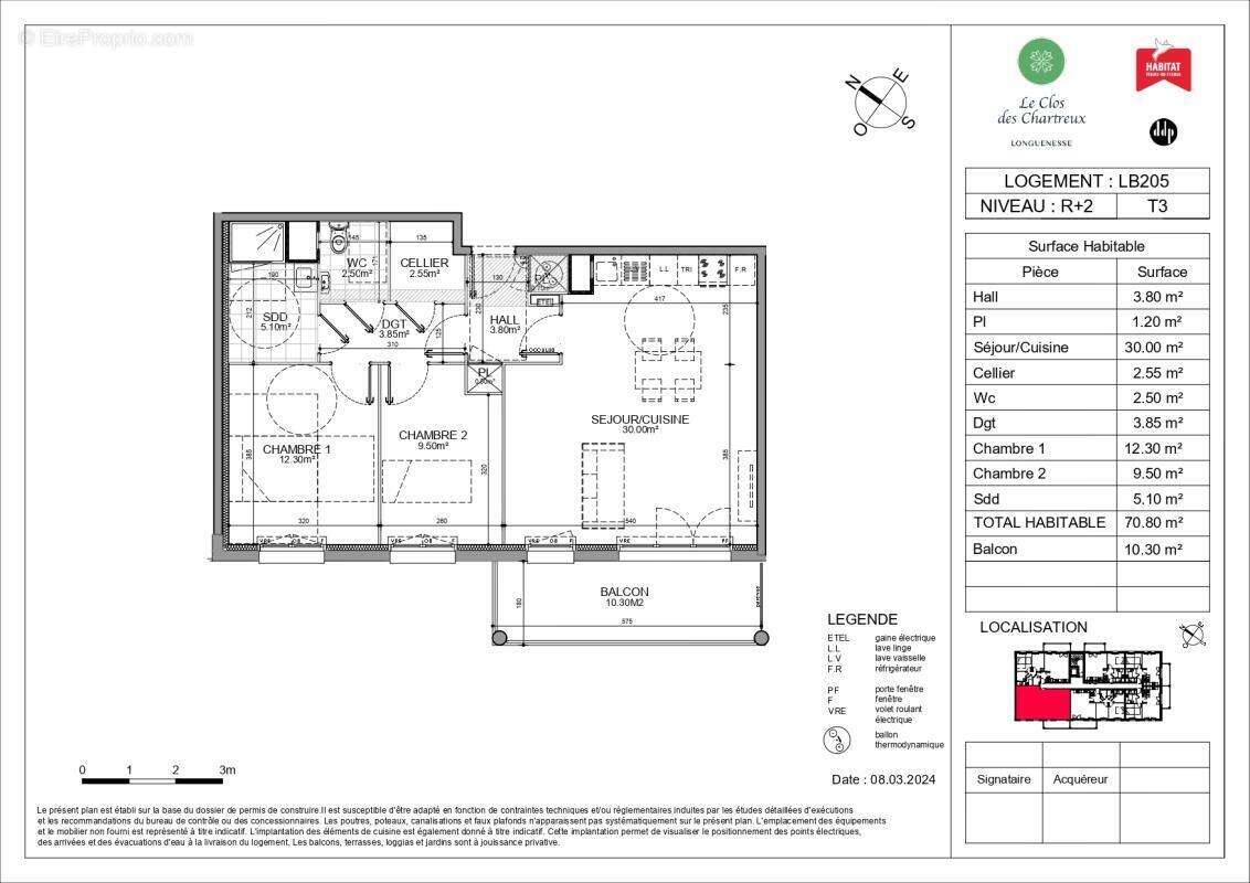 Appartement à LONGUENESSE