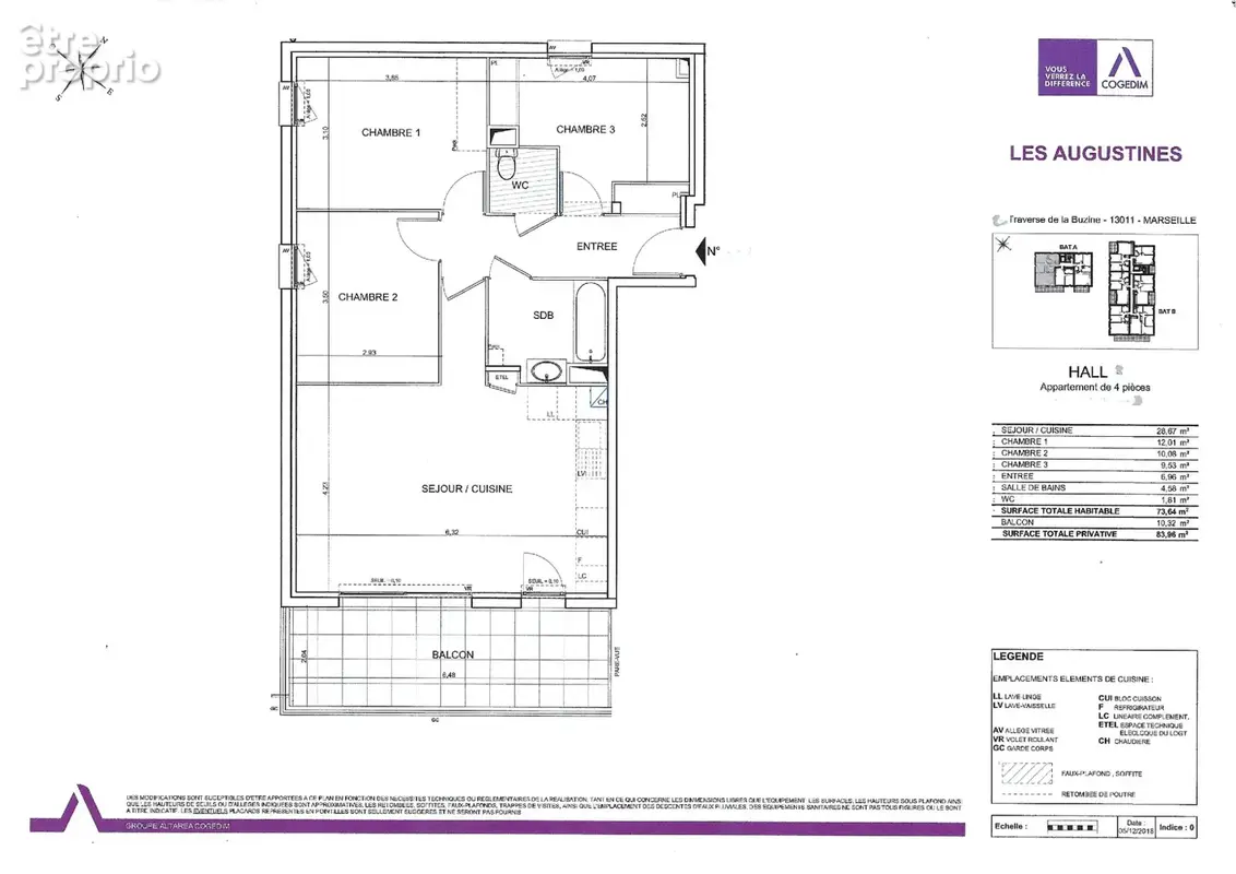 Appartement type 4 plein sud + cave +place de parking interieur - photo 7