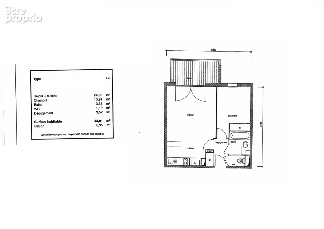 Appartement 44 m² à Launaguet  - photo 8
