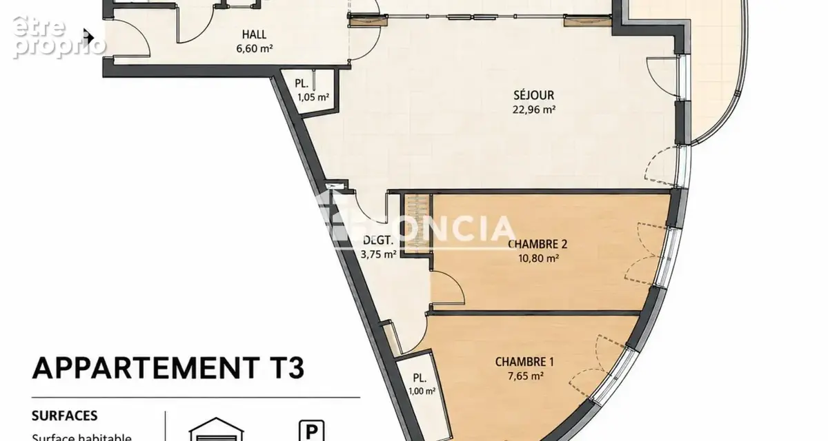 Appartement T3 avec terrasse, garage et parking privatif – Vendu loué - photo 8