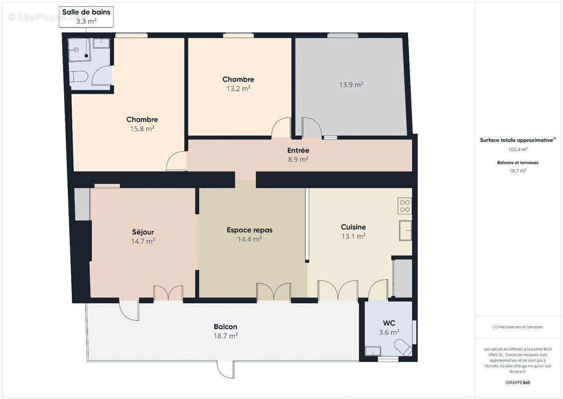 Grand appartement T4 avec extérieur et garage véhicule - photo 18