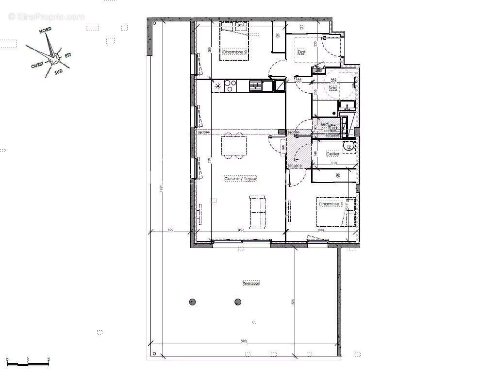 Appartement t3 avec vaste terrasse, vue degagee, arpeggio, canet en roussillon - photo 7