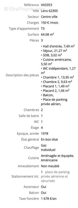 Appartement à LENS
