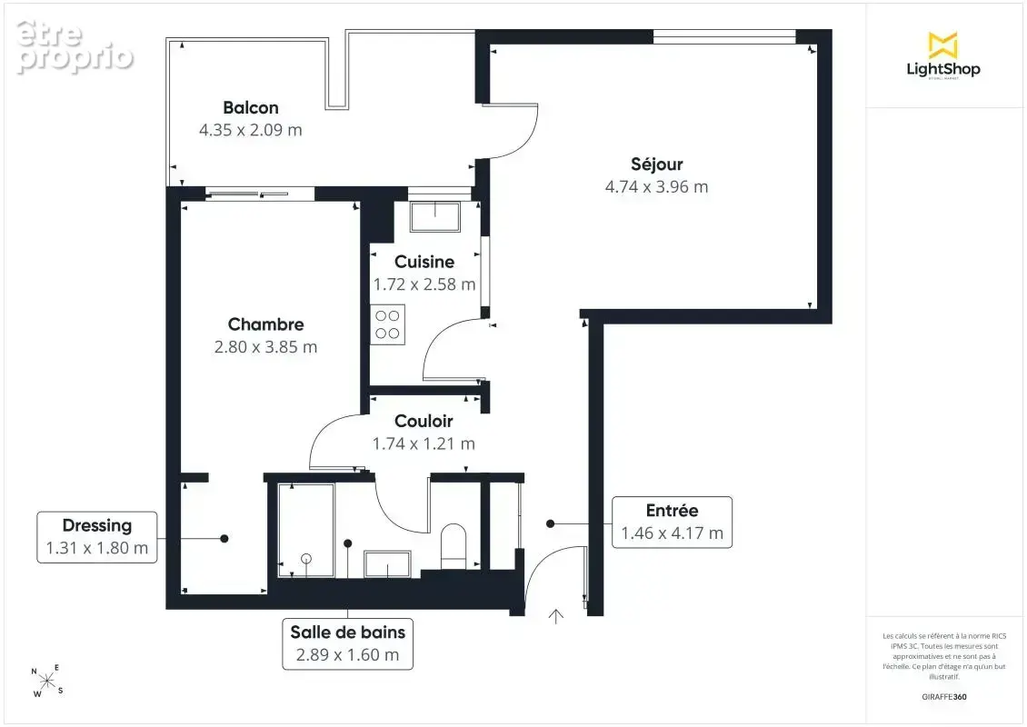 Appartement 2 pièces 48m² avec terrasse et parking - Allée du Moulin des Corbeaux, Saint-Maurice - photo 3