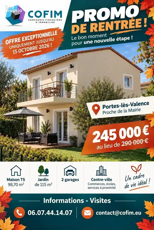 Photo Maison à Portes-Les-Valence au prix de 245 000€